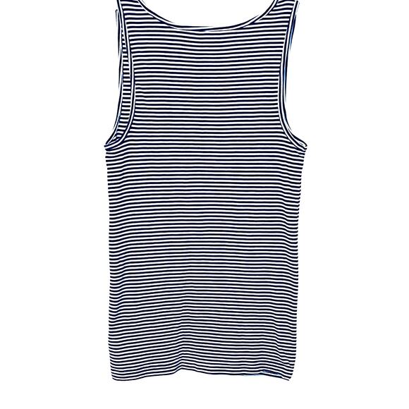 MAGELLAN SPORTSWEAR TANK TOP, WOMENS, M, NAVY BLUE/WHITE HORIZONTAL STRIPES - Picture 4 of 11